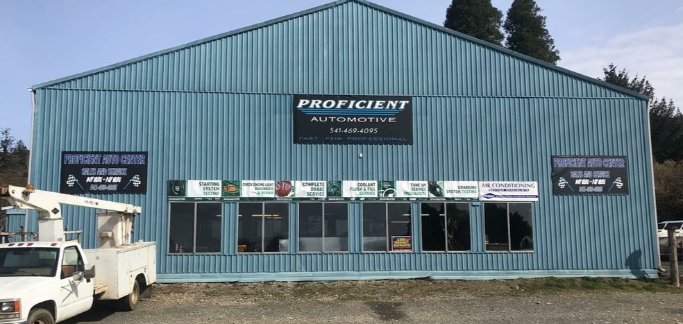 Proficient Automotive shop exterior in Brookings, Oregon